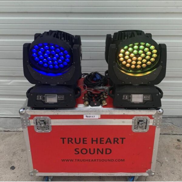 Unbranded LY-361M 36x18W RGBWA UV Moving Head Wash w/ Road Case – #0117 (Lot of 4)